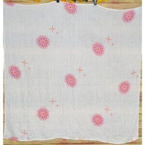 Aden + Anais Mandala Print Baby Swaddle Blanket Orange Pink White Bamboo Gauzy